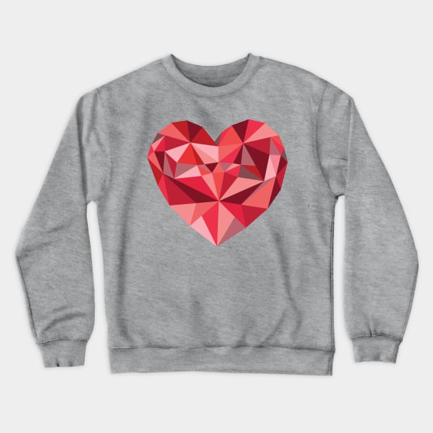 Low Poly Heart Crewneck Sweatshirt by skauff